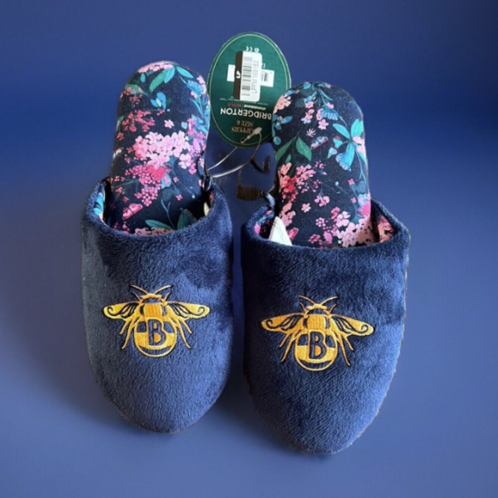 Bridgerton Izzy & Liv Women's Enchanting Floral Bee Slippers ~ Size 6 NWT